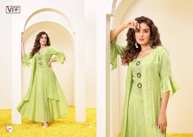 Vff Zahira New Stylish Party Wear Cotton Anarkali Kurti Collection